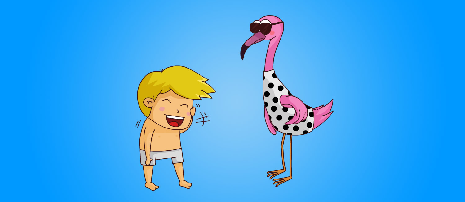 Surfer boy and Flamingo